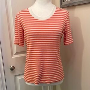White Stag Fitted Orange and White Short Sleeve Tee EUC  Small